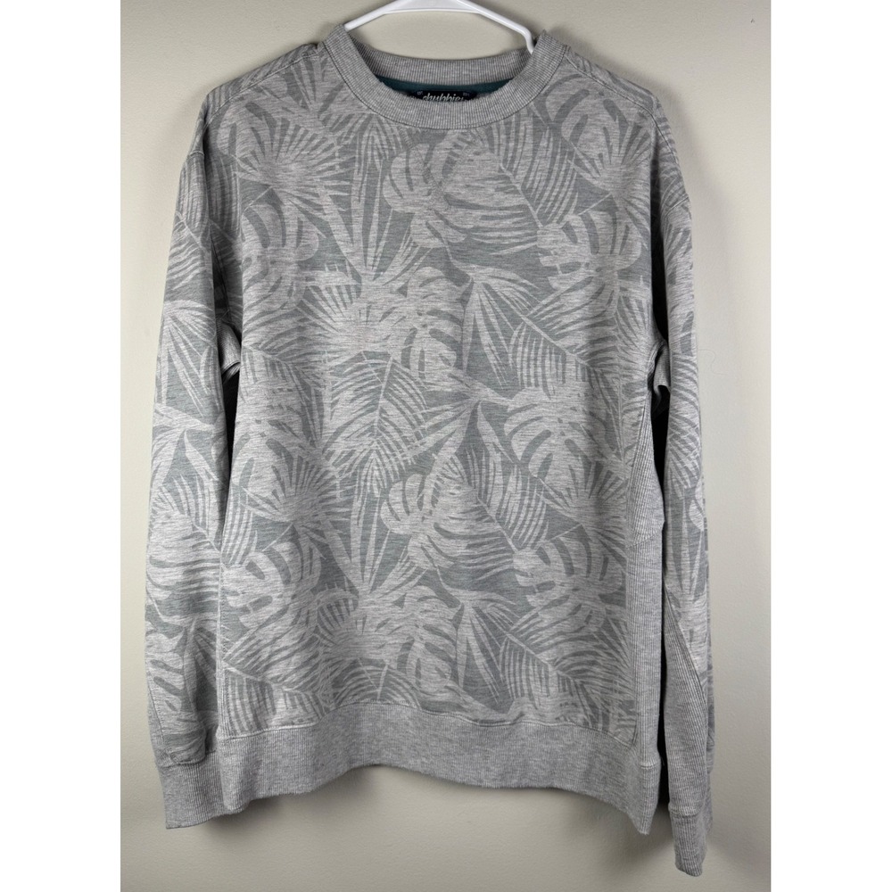 Chubbies Palm Leaf‎ Print Crewneck Sweatshirt Pullover Gray Men's Medium